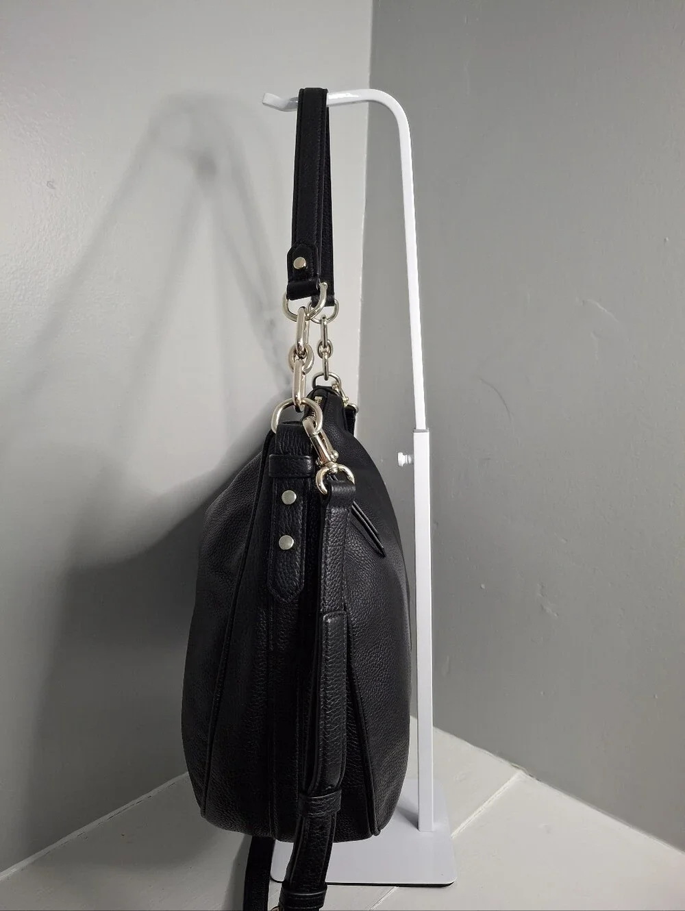 Kate Spade Pebbled Leather Convertible Hobo Bag Black EUC